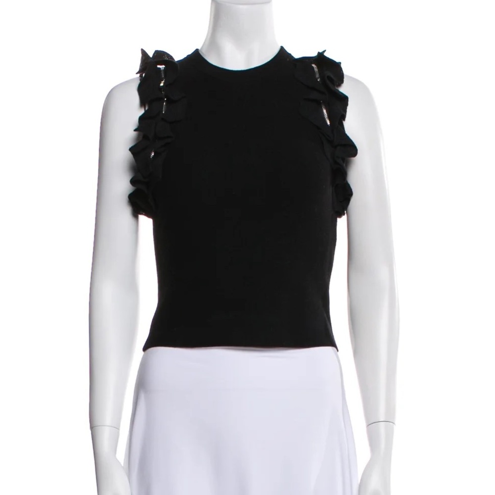 3.1 Phillip Lim Black Ruffle Tank Top